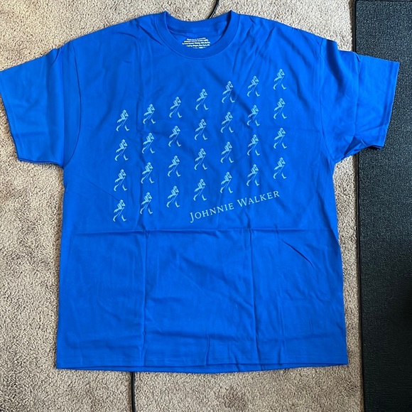 NEW Johnnie Walker Scotch Whiskey Blue Tee Shirt - Picture 1 of 4